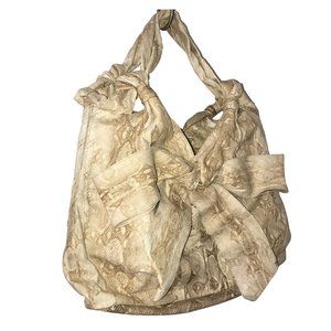 OVERSIZED SNAKE SKIN LEATHER HOBO PURSE